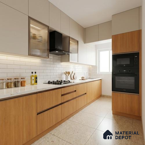 Wooden Look LM 17428 Columbain Ashwood 10 ft x 4 ft Suede Finish Decorative Laminate - 1 mm | Suitable for TV Unit, Wardrobe, Kitchen Cabinets