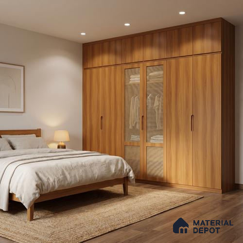 Wooden Look LM 18773 Toasted Hazelnut 8 ft x 4 ft Texture Finish Decorative Laminate - 1 mm | Suitable for TV Unit, Wardrobe, Kitchen Cabinets