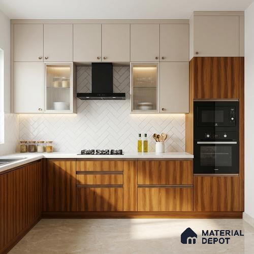 Wooden Look LM 18774 Honey Hazelnut 8 ft x 4 ft Texture Finish Decorative Laminate - 1 mm | Suitable for TV Unit, Wardrobe, Kitchen Cabinets