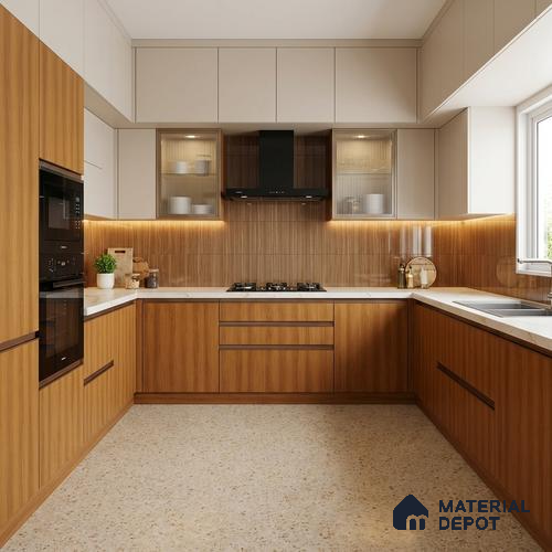 Wooden Look LM 18775 Toasted Hazelnut 8 ft x 4 ft Texture Finish Decorative Laminate - 1 mm | Suitable for TV Unit, Wardrobe, Kitchen Cabinets