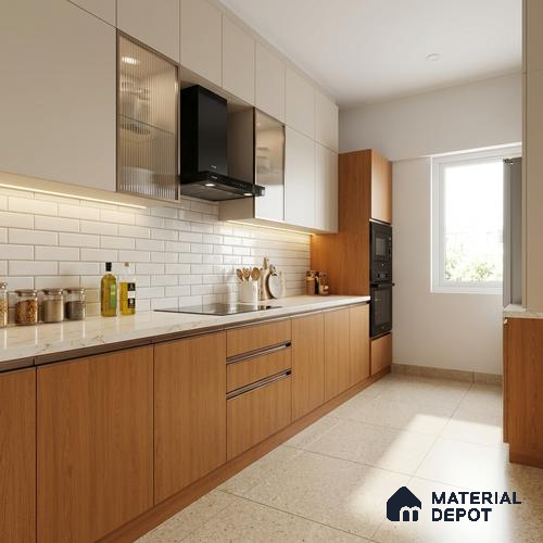 Wooden Look LM 18780 Saffron Oak 8 ft x 4 ft Texture Finish Decorative Laminate - 1 mm | Suitable for TV Unit, Wardrobe, Kitchen Cabinets