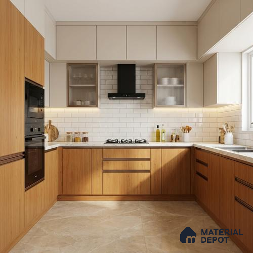 Wooden Look LM 18790 Mustard Oak 8 ft x 4 ft Texture Finish Decorative Laminate - 1 mm | Suitable for TV Unit, Wardrobe, Kitchen Cabinets