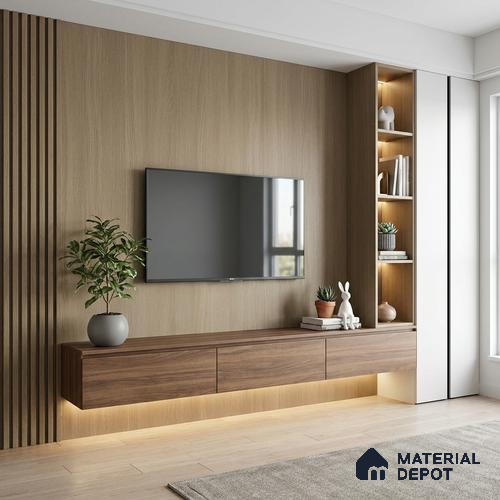 Wooden Look LM 19184 Kiri Pinus 8 ft x 4 ft Texture Finish Decorative Laminate - 1 mm | Suitable for TV Unit, Wardrobe, Kitchen Cabinets