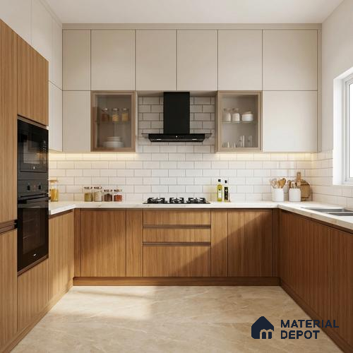 Wooden Look LM 19284 Juglans Redish 8 ft x 4 ft Suede Finish Decorative Laminate - 1 mm | Suitable for TV Unit, Wardrobe, Kitchen Cabinets