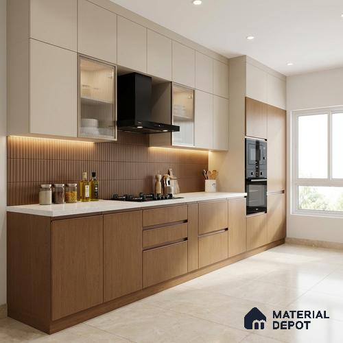 Wooden Look LM 19287 Brazilian Oak 8 ft x 4 ft Texture Finish Decorative Laminate - 1 mm | Suitable for TV Unit, Wardrobe, Kitchen Cabinets