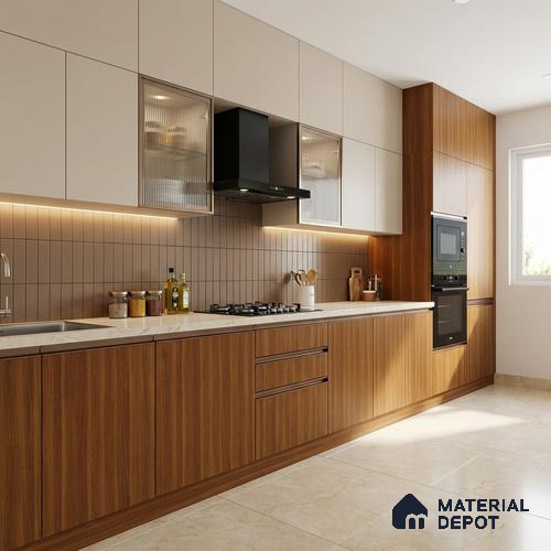 Wooden Look LM 19289 English Juglans 8 ft x 4 ft Texture Finish Decorative Laminate - 1 mm | Suitable for TV Unit, Wardrobe, Kitchen Cabinets