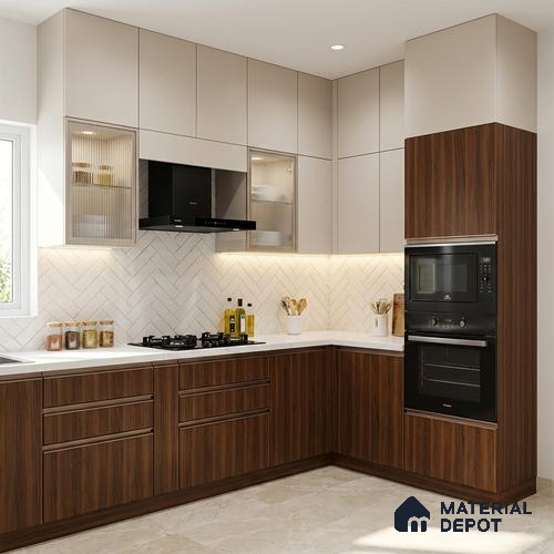 Wooden Look LM 19290 Wattle Juglans 8 ft x 4 ft Texture Finish Decorative Laminate - 1 mm | Suitable for TV Unit, Wardrobe, Kitchen Cabinets
