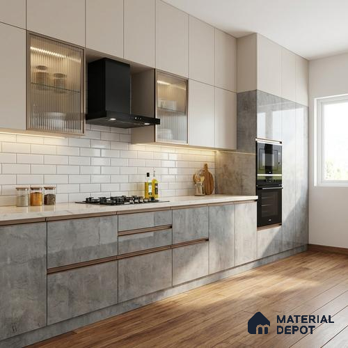 Wooden Look LM 19302 Greek Slate 2 8 ft x 4 ft Glossy Finish Decorative Laminate - 1 mm | Suitable for TV Unit, Wardrobe, Kitchen Cabinets