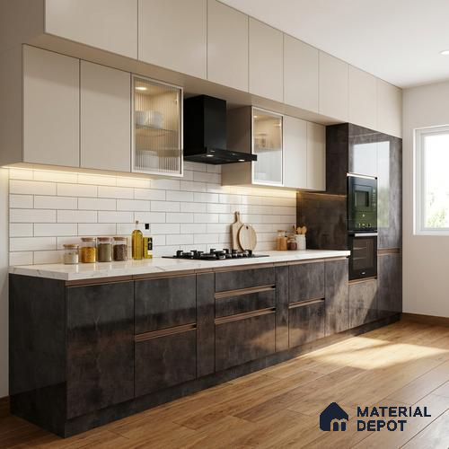 Wooden Look LM 19303 Greek Slate 1 8 ft x 4 ft Glossy Finish Decorative Laminate - 1 mm | Suitable for TV Unit, Wardrobe, Kitchen Cabinets