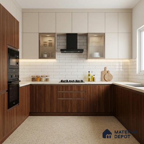Wooden Look LM 19311 Polished Walnut 8 ft x 4 ft Matte Finish Decorative Laminate - 1 mm | Suitable for TV Unit, Wardrobe, Kitchen Cabinets