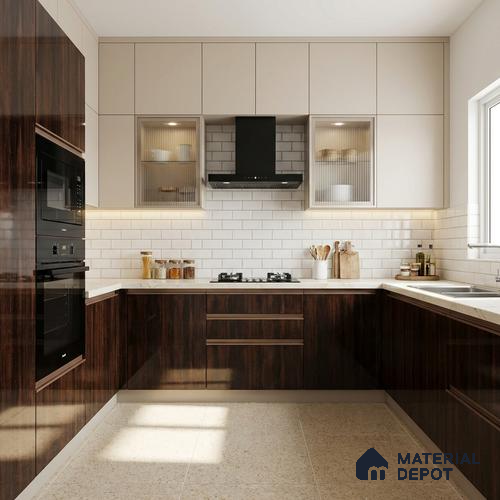 Wooden Look LM 19315 Australian Pine 8 ft x 4 ft Glossy Finish Decorative Laminate - 1 mm | Suitable for TV Unit, Wardrobe, Kitchen Cabinets