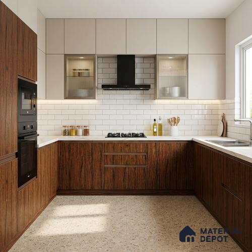 Wooden Look LM 19316 Tropical Wood 8 ft x 4 ft Texture Finish Decorative Laminate - 1 mm | Suitable for TV Unit, Wardrobe, Kitchen Cabinets