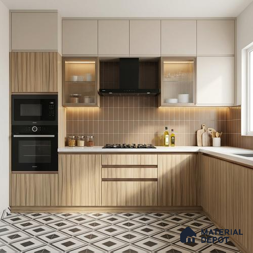 Wooden Look LM 19328 Wasum Walnut 8 ft x 4 ft Texture Finish Decorative Laminate - 1 mm | Suitable for TV Unit, Wardrobe, Kitchen Cabinets