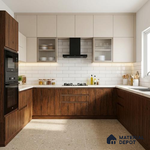 Wooden Look LM 19332 Tropical Wood 8 ft x 4 ft Texture Finish Decorative Laminate - 1 mm | Suitable for TV Unit, Wardrobe, Kitchen Cabinets