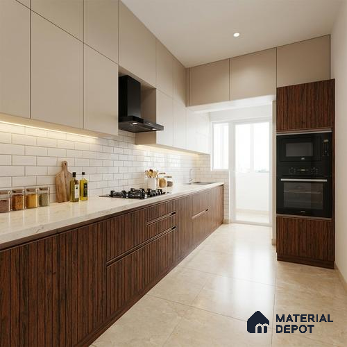Wooden Look LM 19338 Tropical Wood 8 ft x 4 ft Texture Finish Decorative Laminate - 1 mm | Suitable for TV Unit, Wardrobe, Kitchen Cabinets