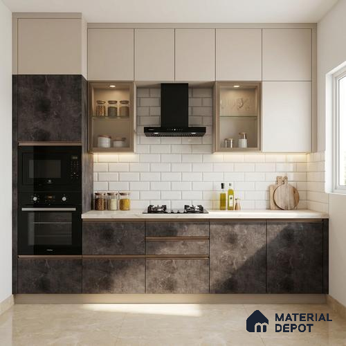 Wooden Look LM 19341 Greek Slate 1 8 ft x 4 ft Texture Finish Decorative Laminate - 1 mm | Suitable for TV Unit, Wardrobe, Kitchen Cabinets