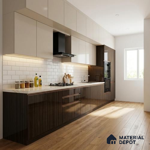 Wooden Look LM 19345 Marshal Mahogany 8 ft x 4 ft Glossy Finish Decorative Laminate - 1 mm | Suitable for TV Unit, Wardrobe, Kitchen Cabinets