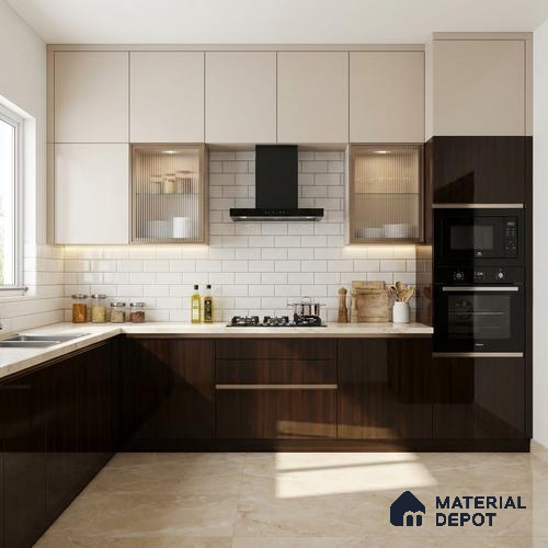 Wooden Look LM 19348 Brown Ipe 8 ft x 4 ft Glossy Finish Decorative Laminate - 1 mm | Suitable for TV Unit, Wardrobe, Kitchen Cabinets