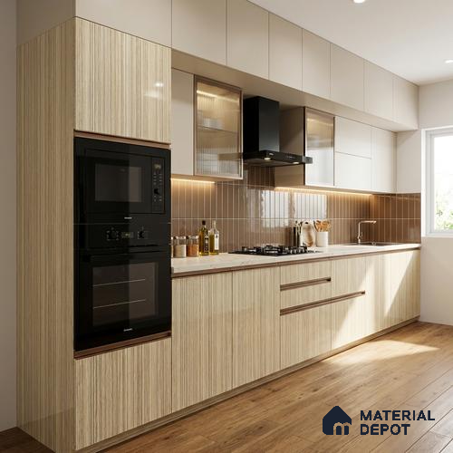 Wooden Look LM 19351 Calvi Craftwood 8 ft x 4 ft Glossy Finish Decorative Laminate - 1 mm | Suitable for TV Unit, Wardrobe, Kitchen Cabinets