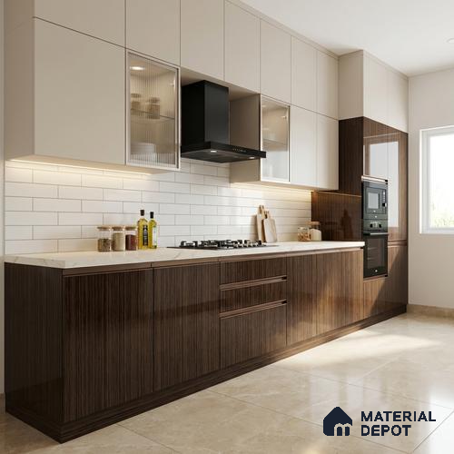 Wooden Look LM 19352 Camden Craftwood 8 ft x 4 ft Glossy Finish Decorative Laminate - 1 mm | Suitable for TV Unit, Wardrobe, Kitchen Cabinets