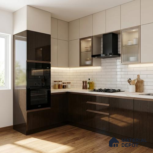 Wooden Look LM 19357 Mongolian Oak 8 ft x 4 ft Glossy Finish Decorative Laminate - 1 mm | Suitable for TV Unit, Wardrobe, Kitchen Cabinets