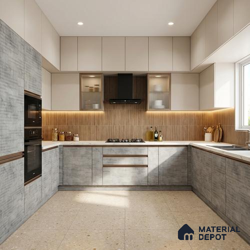 Wooden Look LM 19370 Greek Slate 2 8 ft x 4 ft Texture Finish Decorative Laminate - 1 mm | Suitable for TV Unit, Wardrobe, Kitchen Cabinets