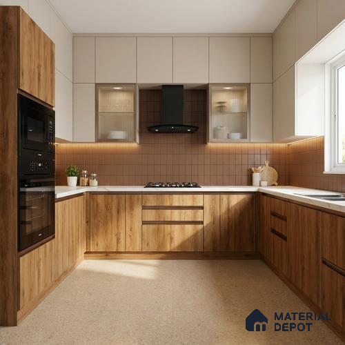Wooden Look LM 19376 Canadian Pear 8 ft x 4 ft Texture Finish Decorative Laminate - 1 mm | Suitable for TV Unit, Wardrobe, Kitchen Cabinets