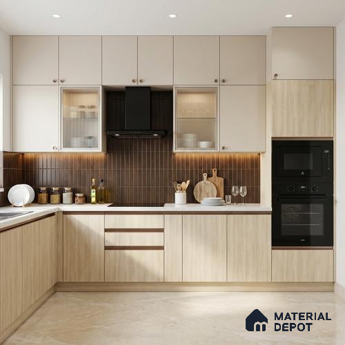 Wooden Look LM 19377 Baraki Walnut 8 ft x 4 ft Texture Finish Decorative Laminate - 1 mm | Suitable for TV Unit, Wardrobe, Kitchen Cabinets
