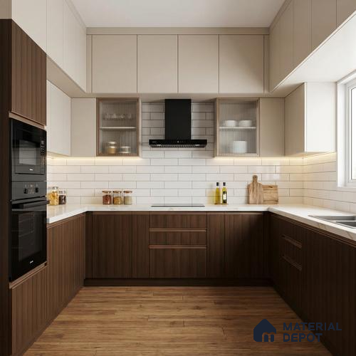 Wooden Look LM 19378 Wales Walnut 8 ft x 4 ft Texture Finish Decorative Laminate - 1 mm | Suitable for TV Unit, Wardrobe, Kitchen Cabinets