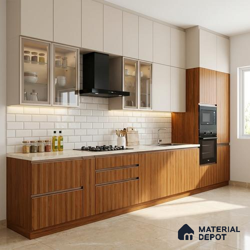 Wooden Look LM 19379 Apple Wood Usa 8 ft x 4 ft Texture Finish Decorative Laminate - 1 mm | Suitable for TV Unit, Wardrobe, Kitchen Cabinets