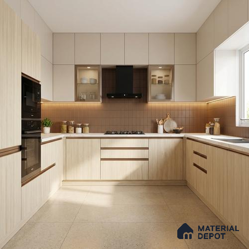 Wooden Look LM 19381 Baraki Walnut 8 ft x 4 ft Texture Finish Decorative Laminate - 1 mm | Suitable for TV Unit, Wardrobe, Kitchen Cabinets