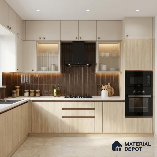 Wooden Look LM 19383 Baraki Walnut 8 ft x 4 ft Texture Finish Decorative Laminate - 1 mm | Suitable for TV Unit, Wardrobe, Kitchen Cabinets