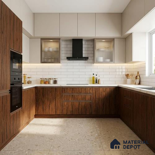 Wooden Look LM 19394 Tropical Wood 8 ft x 4 ft Suede Finish Decorative Laminate - 1 mm | Suitable for TV Unit, Wardrobe, Kitchen Cabinets