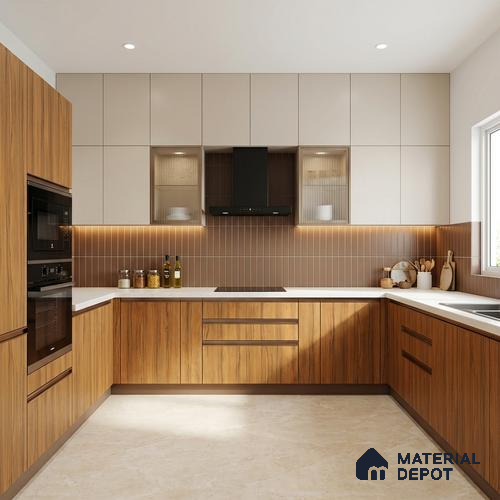 Wooden Look LM 19395 Apple Wood Uk 8 ft x 4 ft Suede Finish Decorative Laminate - 1 mm | Suitable for TV Unit, Wardrobe, Kitchen Cabinets