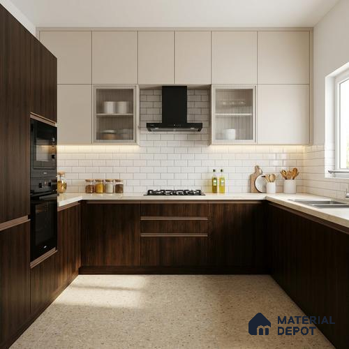 Wooden Look LM 19399 Catania Chestnut 8 ft x 4 ft Suede Finish Decorative Laminate - 1 mm | Suitable for TV Unit, Wardrobe, Kitchen Cabinets