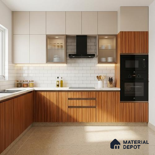 Wooden Look LM 19403 Waterloo Walnut 8 ft x 4 ft Suede Finish Decorative Laminate - 1 mm | Suitable for TV Unit, Wardrobe, Kitchen Cabinets