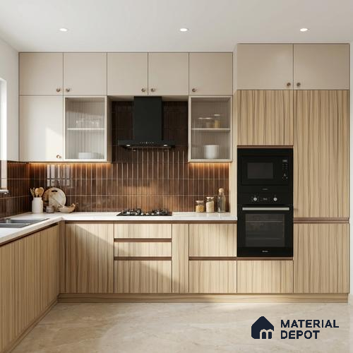 Wooden Look LM 19404 Wasum Walnut 8 ft x 4 ft Suede Finish Decorative Laminate - 1 mm | Suitable for TV Unit, Wardrobe, Kitchen Cabinets