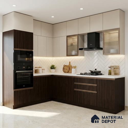 Wooden Look LM 19409 Walsall Walnut 8 ft x 4 ft Suede Finish Decorative Laminate - 1 mm | Suitable for TV Unit, Wardrobe, Kitchen Cabinets
