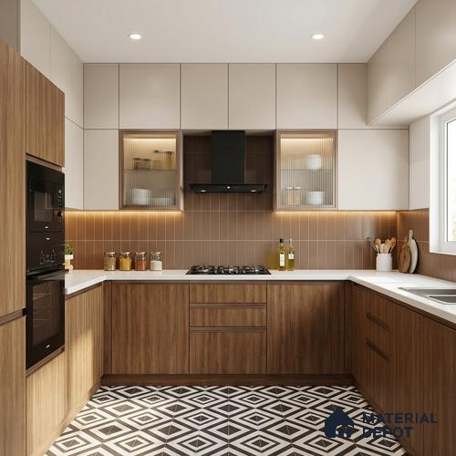 Wooden Look LM 19410 Waco Walnut 8 ft x 4 ft Suede Finish Decorative Laminate - 1 mm | Suitable for TV Unit, Wardrobe, Kitchen Cabinets