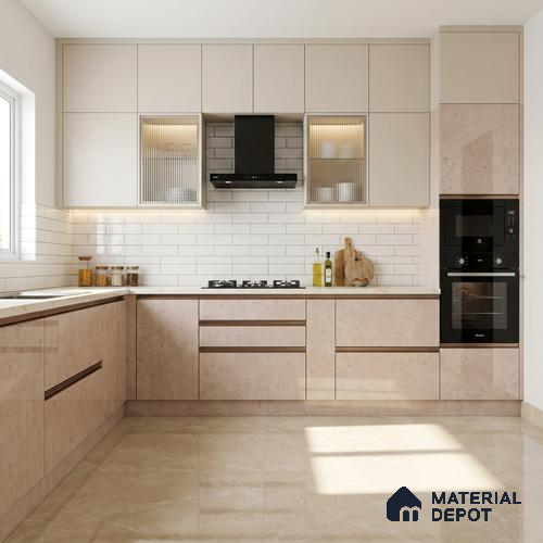 Wooden Look LM 19466 B Canadian Wave Wood High Gloss Finish 8 ft x 4 ft Decorative Laminate - 1 mm | Suitable for TV Unit, Wardrobe, Kitchen Cabinets