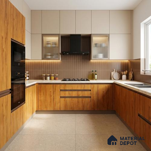 Wooden Look LM 19480 B Exotic Walnut Dripped Wood Texture Finish 8 ft x 4 ft Decorative Laminate - 1 mm | Suitable for TV Unit, Wardrobe, Kitchen Cabinets