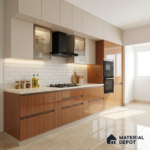 Wooden Look LM 19484 D Chesterfield Oak Wood High Gloss Finish 8 ft x 4 ft Decorative Laminate - 1 mm | Suitable for TV Unit, Wardrobe, Kitchen Cabinets