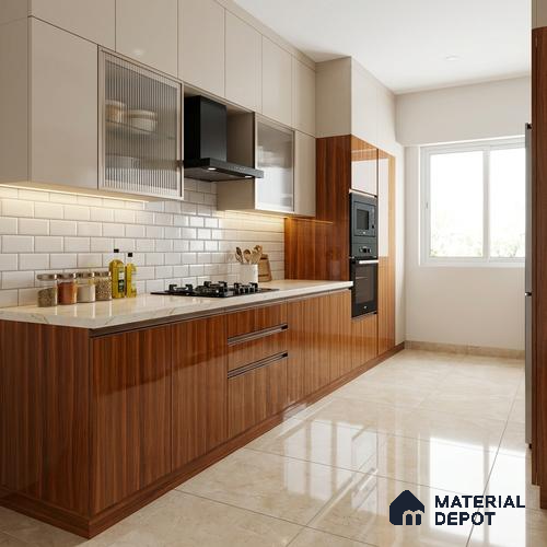 Wooden Look LM 19501 E Artisan Oak Wood High Gloss Finish 8 ft x 4 ft Decorative Laminate - 1 mm | Suitable for TV Unit, Wardrobe, Kitchen Cabinets