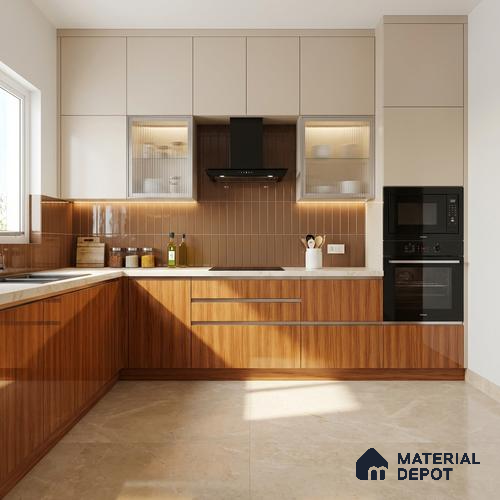 Wooden Look LM 20226 8 ft x 4 ft High Gloss Finish Decorative Laminate - 1 mm | Suitable for TV Unit, Wardrobe, Kitchen Cabinets