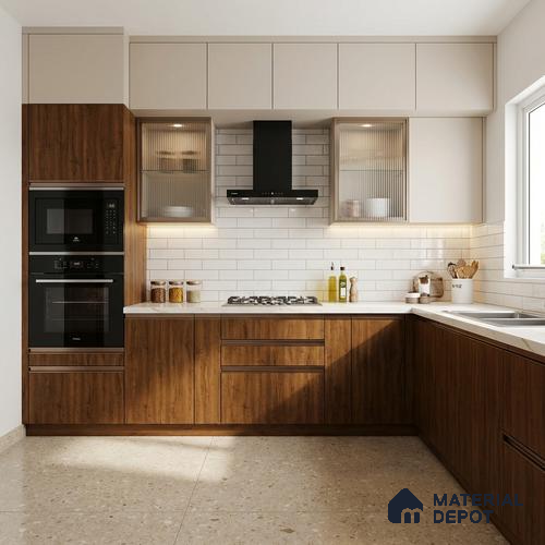 Wooden Look LM 20257 8 ft x 4 ft Suede Finish Decorative Laminate - 1 mm | Suitable for TV Unit, Wardrobe, Kitchen Cabinets
