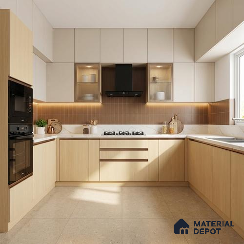 Wooden Look LM 21034 8 ft x 4 ft Suede Finish Decorative Laminate - 1 mm | Suitable for TV Unit, Wardrobe, Kitchen Cabinets