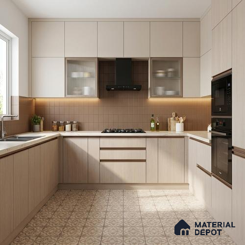 Wooden Look LM 21037 8 ft x 4 ft Suede Finish Decorative Laminate - 1 mm | Suitable for TV Unit, Wardrobe, Kitchen Cabinets