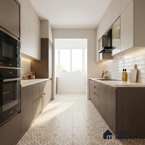 Wooden Look LM 21038 8 ft x 4 ft Suede Finish Decorative Laminate - 1 mm | Suitable for TV Unit, Wardrobe, Kitchen Cabinets