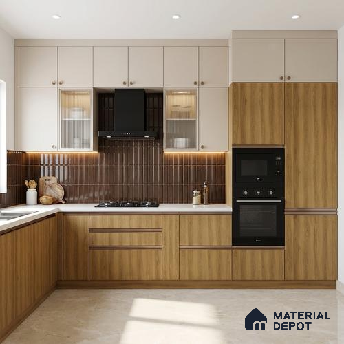 Wooden Look LM 21039 8 ft x 4 ft Suede Finish Decorative Laminate - 1 mm | Suitable for TV Unit, Wardrobe, Kitchen Cabinets