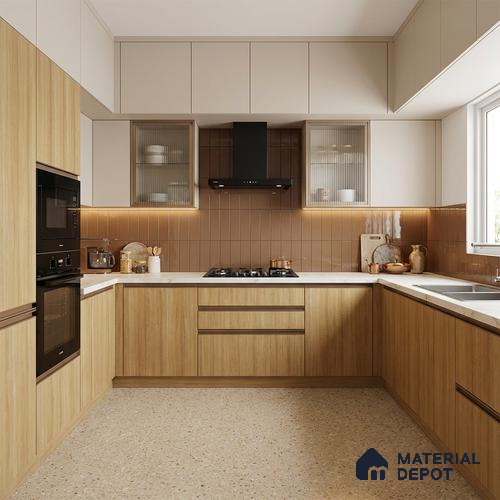 Wooden Look LM 21040 8 ft x 4 ft Suede Finish Decorative Laminate - 1 mm | Suitable for TV Unit, Wardrobe, Kitchen Cabinets